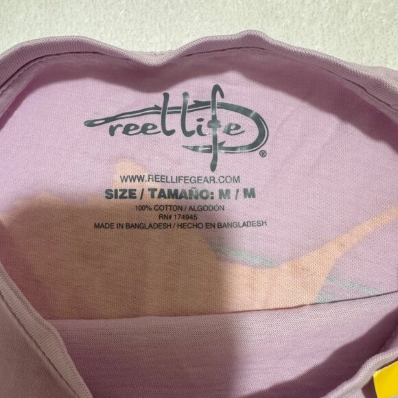 Reel Life Men Size M Orchid Ocean Washed Short Sleeve Soft PreShrunk T-Shirt NWT - Picture 3 of 7